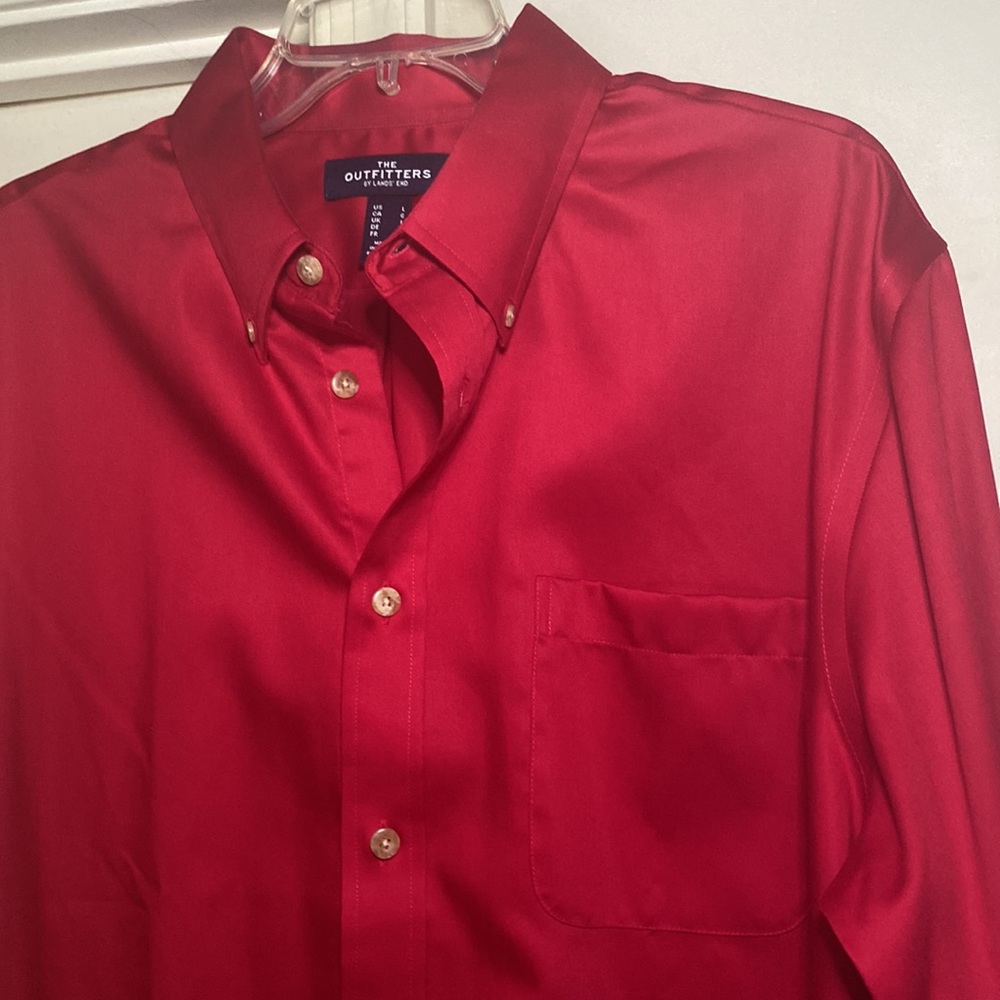 🆕Lot of 2 The Outfitters by Lands End Button Down Dress Shirts-100%Supima cotton - Picture 10 of 16